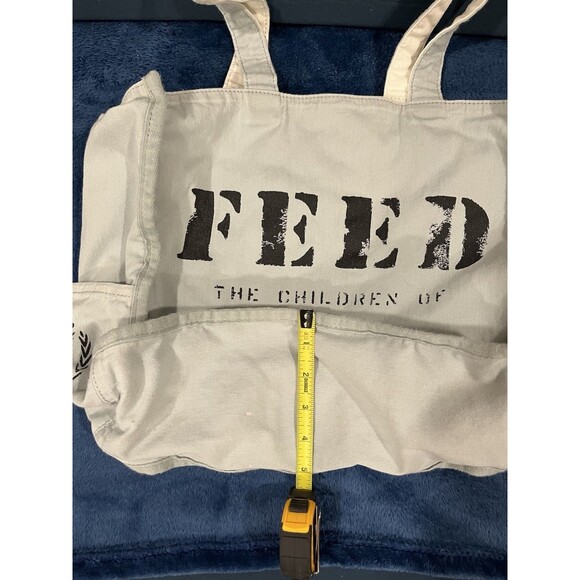FEED The Children Large Canvas Light Blue Tote Bag - Picture 14 of 16